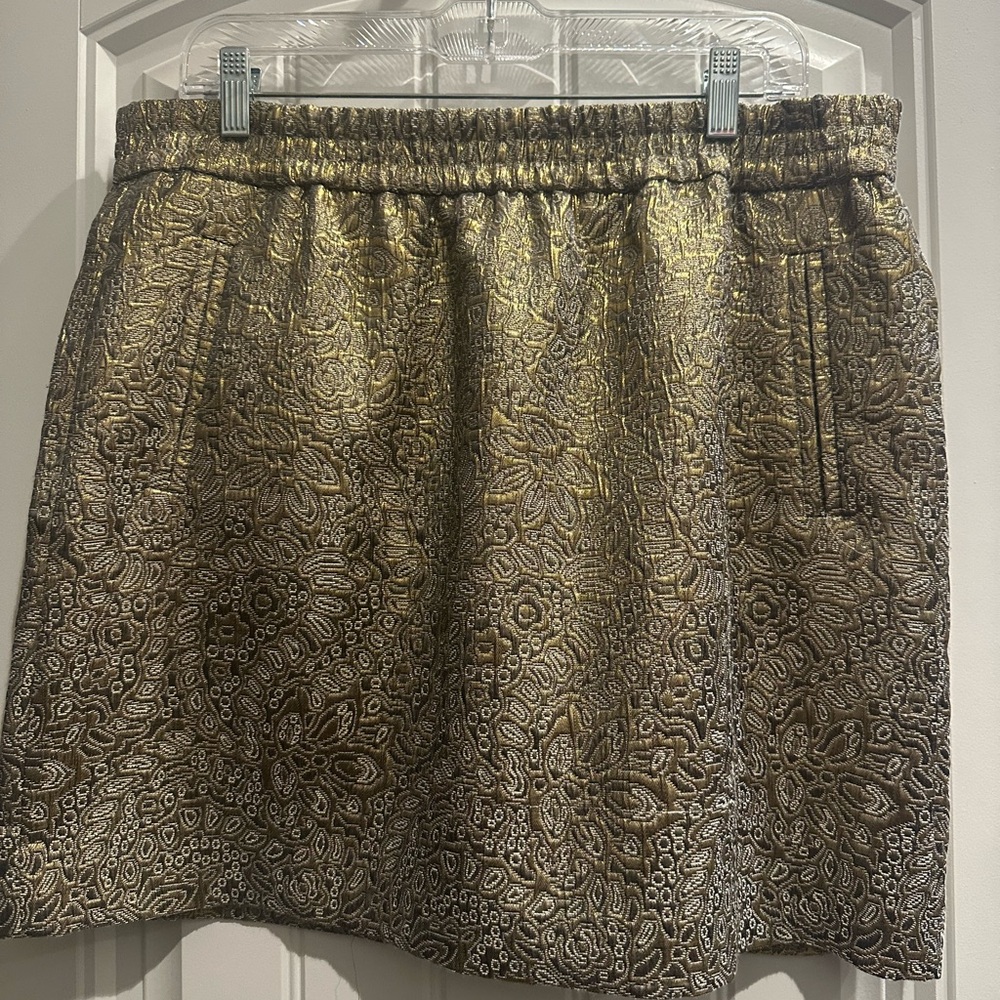 Loft Elegant Gold Mini Skirt